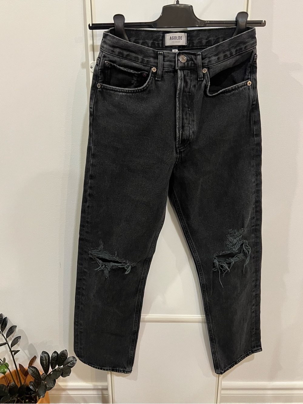 Black Agolde 90’s Ripped Jeans